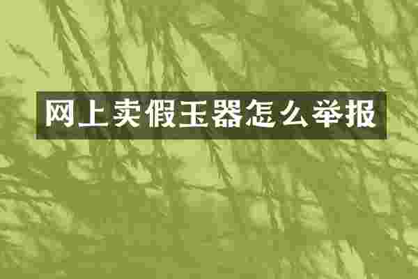 网上卖假玉器怎么举报
