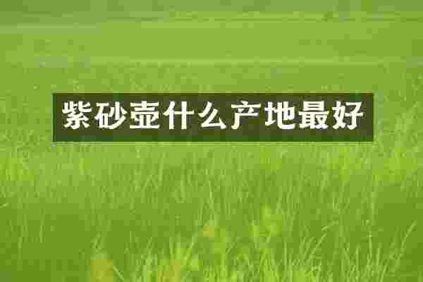 紫砂壶什么产地最好