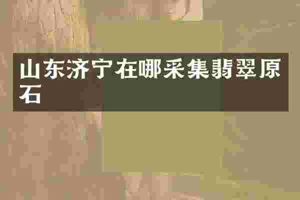 山东济宁在哪采集翡翠原石