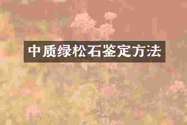 中质绿松石鉴定方法