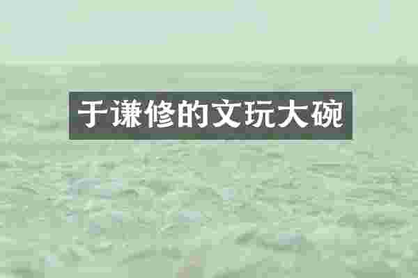于谦修的文玩大碗