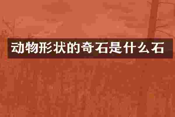 动物形状的奇石是什么石