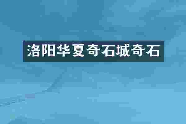 洛阳华夏奇石城奇石