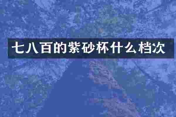 七八百的紫砂杯什么档次
