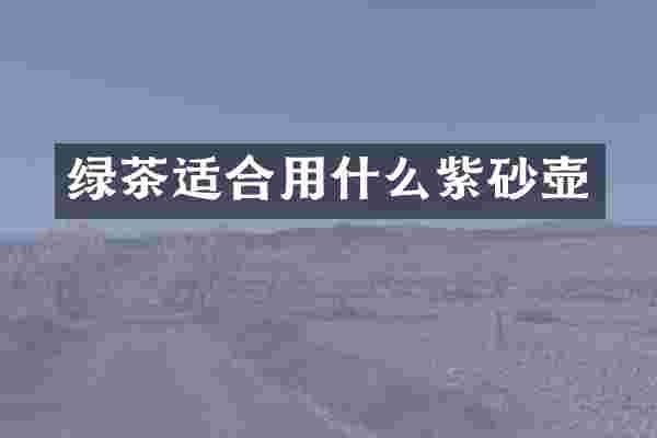 绿茶适合用什么紫砂壶