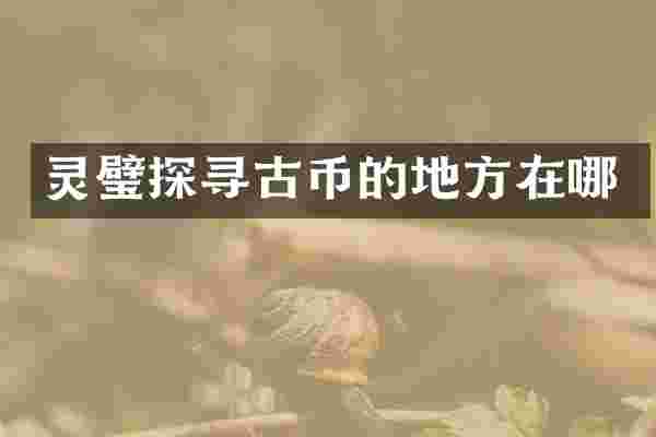 灵璧探寻古币的地方在哪