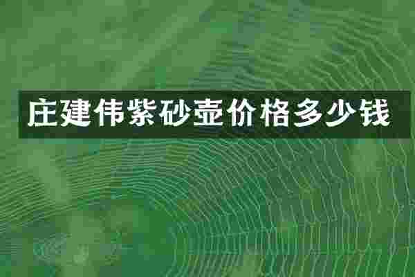 庄建伟紫砂壶价格多少钱