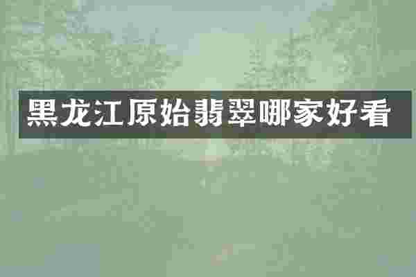 黑龙江原始翡翠哪家好看