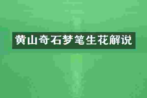 黄山奇石梦笔生花解说