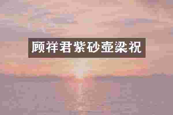 顾祥君紫砂壶梁祝