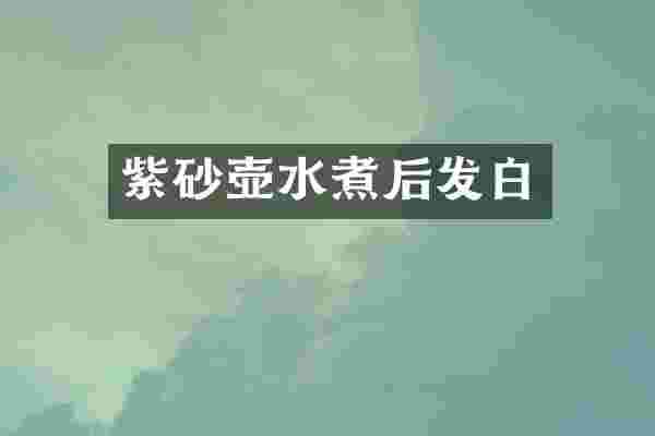 紫砂壶水煮后发白