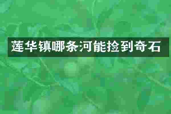 莲华镇哪条河能捡到奇石