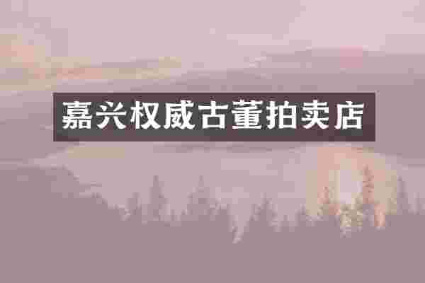 嘉兴权威古董拍卖店