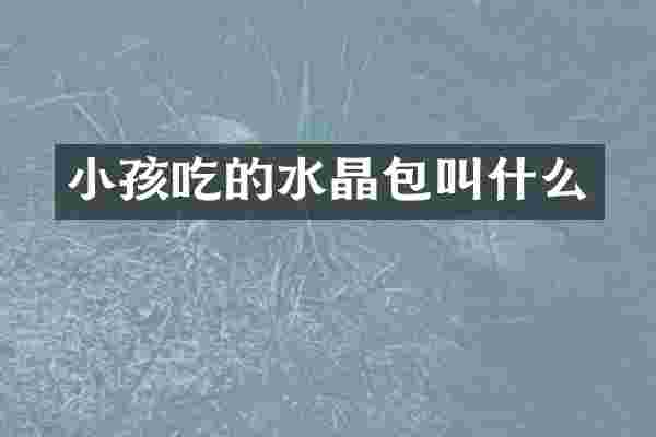 小孩吃的水晶包叫什么