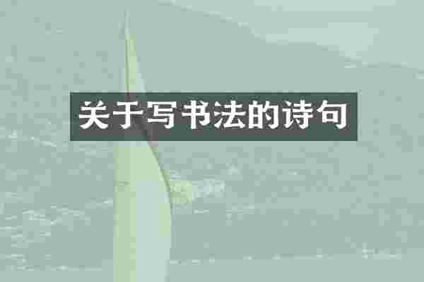 关于写书法的诗句