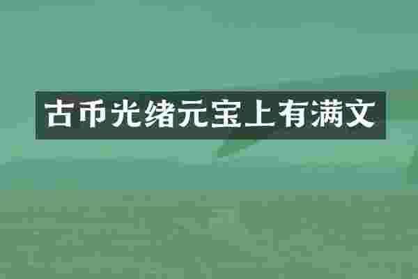 古币光绪元宝上有满文