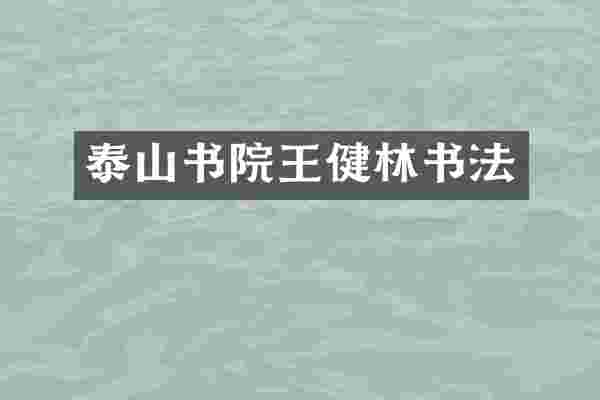 泰山书院王健林书法