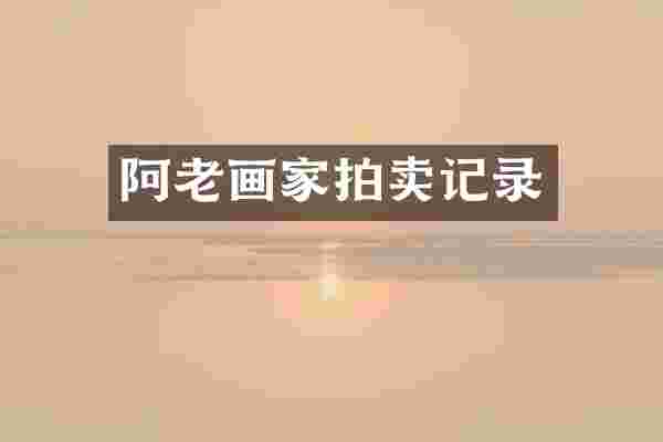 阿老画家拍卖记录
