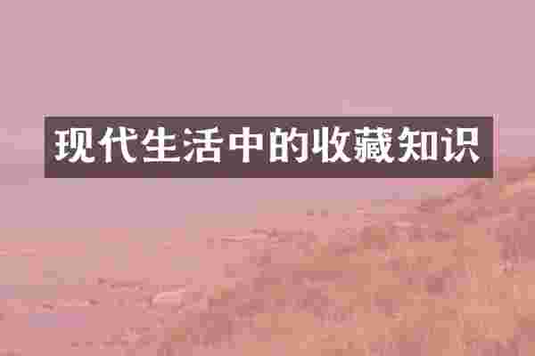现代生活中的收藏知识
