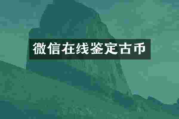 微信在线鉴定古币