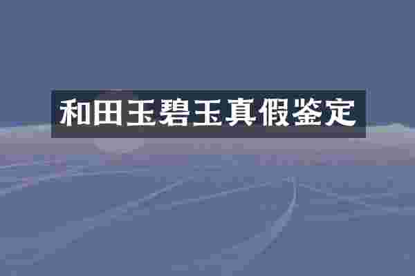 和田玉碧玉真假鉴定