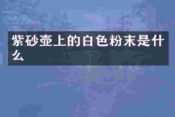 紫砂壶上的白色粉末是什么