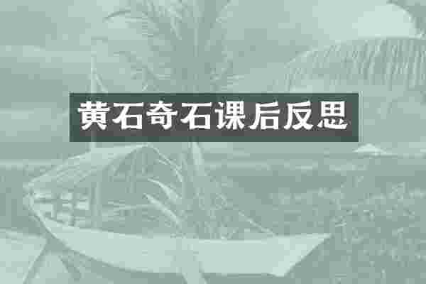黄石奇石课后反思