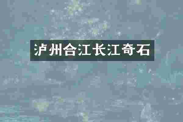 泸州合江长江奇石