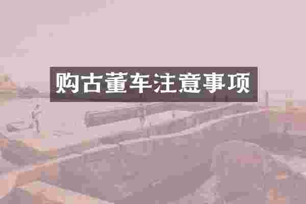 购古董车注意事项
