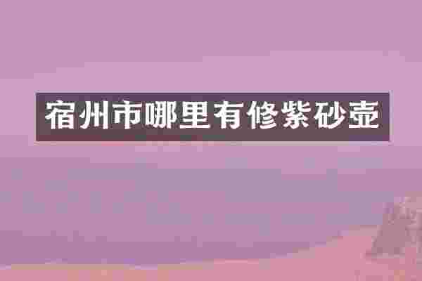 宿州市哪里有修紫砂壶