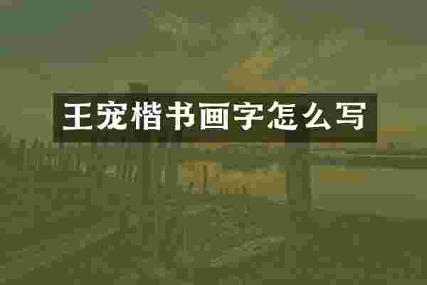 王宠楷书画字怎么写