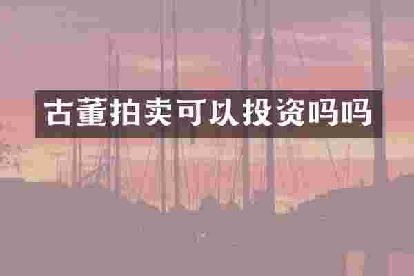 古董拍卖可以投资吗吗