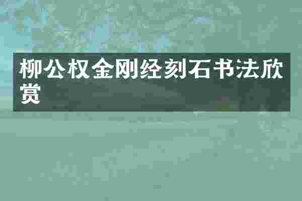 柳公权金刚经刻石书法欣赏
