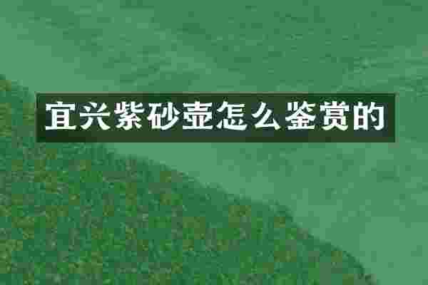 宜兴紫砂壶怎么鉴赏的