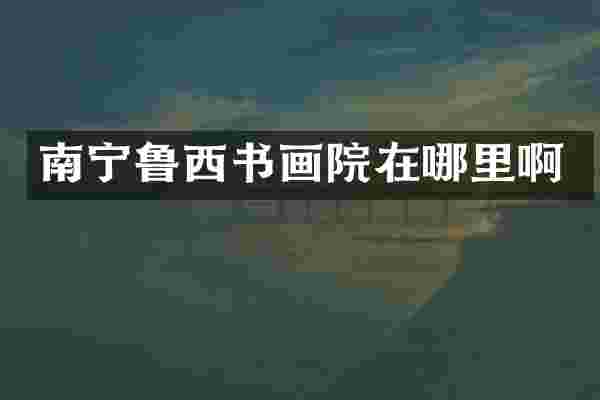 南宁鲁西书画院在哪里啊