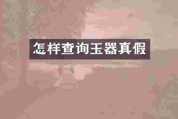 怎样查询玉器真假