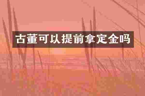 古董可以提前拿定金吗