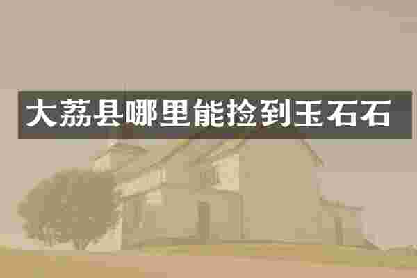 大荔县哪里能捡到玉石石