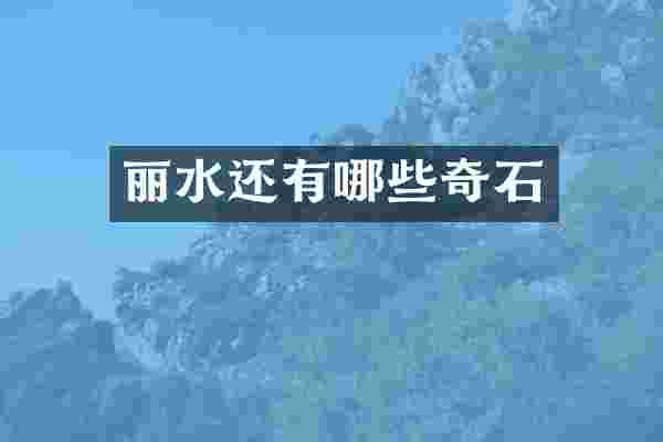 丽水还有哪些奇石