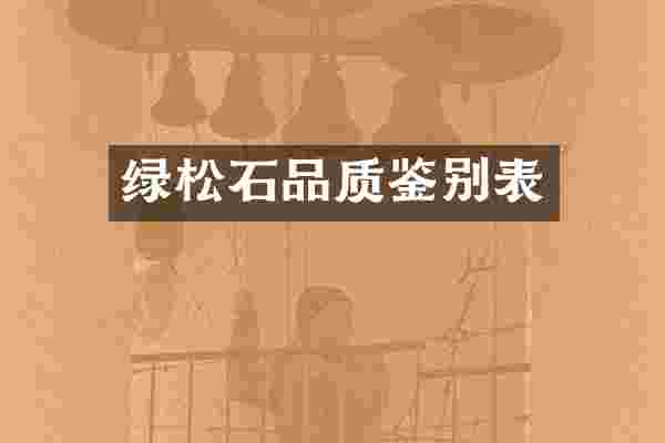 绿松石品质鉴别表