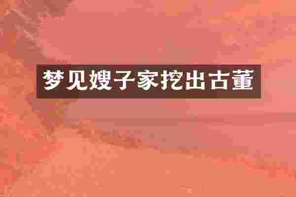 梦见嫂子家挖出古董