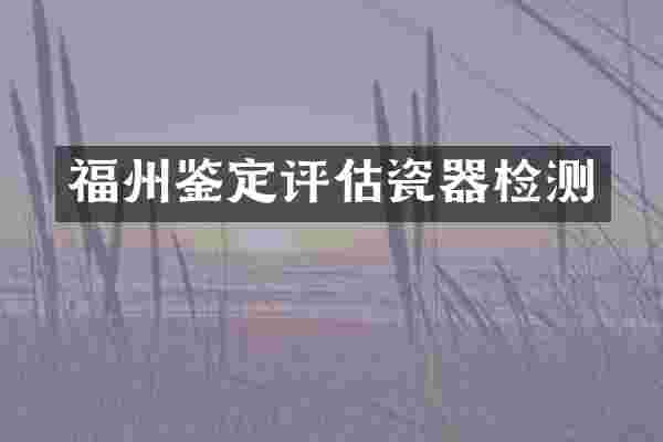 福州鉴定评估瓷器检测