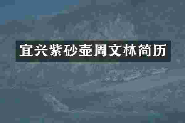 宜兴紫砂壶周文林简历