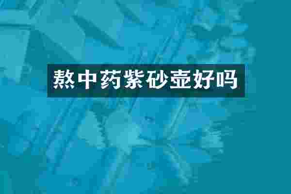 熬中药紫砂壶好吗