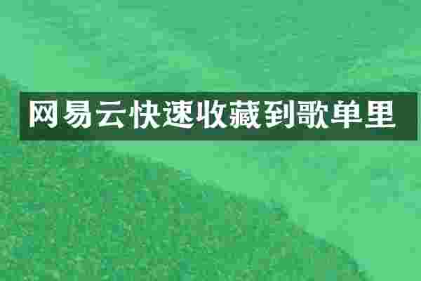 网易云快速收藏到歌单里