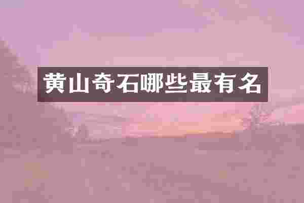黄山奇石哪些最有名