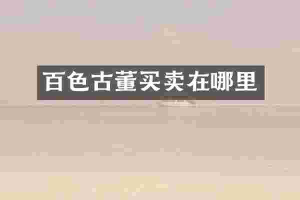 百色古董买卖在哪里