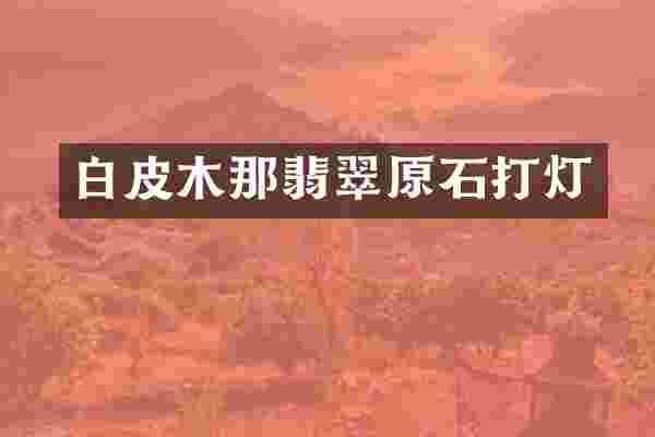 白皮木那翡翠原石打灯