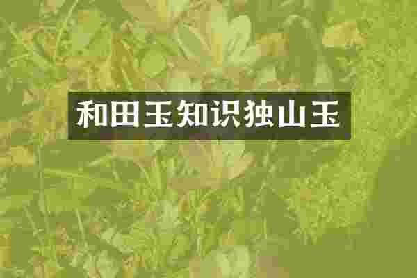 和田玉知识独山玉
