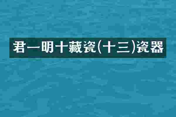 君一明十藏瓷(十三)瓷器